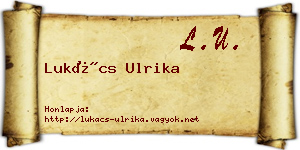 Lukács Ulrika névjegykártya