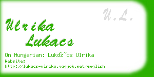 ulrika lukacs business card